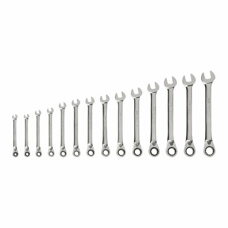 TEKTON Reversible 12-Point Ratcheting Combination Wrench Set, 14-Piece 6-19 mm WRC94002